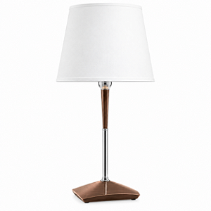 Abajur Golden Art M626 Rústico Base Madeira Cúpula Tecido 56cm Altura Eros E-27 Cabeceiras e Salas