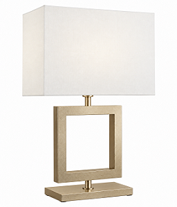 (Pintura) Abajur Golden Art M632-PI Alumínio Quadrado Decorativo Cúpula Tecido 66cm Altura E-27 Quartos e Salas