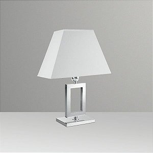 Abajur Decorativo Alumínio Cúpula Pirâmide Tecido Bivolt 43cm de Altura Golden Art E-27 M633-ME Cabeceiras e Quartos