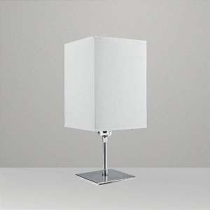 Abajur Palito Alumínio Cúpula Quadrada Tecido Bivolt 35cm de Altura Golden Art E-27 M636 Cabeceiras e Salas