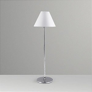 Abajur Pirulito Alumínio Cromado Cúpula Tecido Bivolt 52cm de Altura Golden Art G9 Halopin M671 Criados-mudos e Mesas