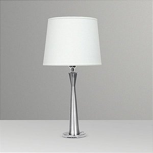 Abajur Alumínio Escovado Cúpula Cônica Tecido Bivolt 65cm de Altura Halley Golden Art E-27 M673 Quartos e Salas