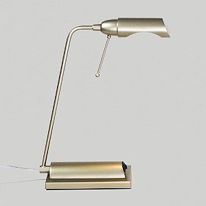 Abajur Luminária de Mesa Haste Inclinada Calha Alumínio Bivolt 35cm de Altura Milla Golden Art G9 M690 Cabeceiras e Mesas