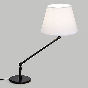 Abajur Luminária de Mesa Articulado Preto Cúpula Bivolt Estudo 50cm de Altura Angle Golden Art E-27 M740 Mesas e Quartos