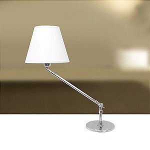 Abajur Luminária de Mesa Articulado Cúpula Bivolt Leitura 50cm de Altura Angle Golden Art E-27 M740 Cabeceiras e Salas
