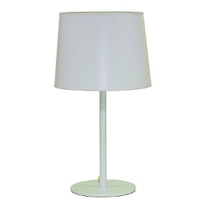 Abajur Alumínio Colorido Branco Cúpula Plástico Bivolt 63cm de Altura Castt Golden Art E-27 M895 Quartos e Salas