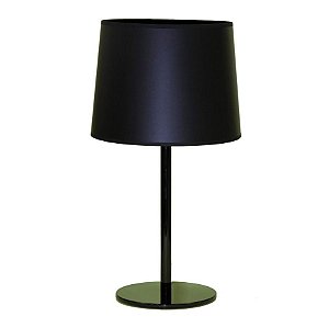 Abajur Alumínio Colorido Preto Cúpula Plástico Bivolt 63cm de Altura Castt Golden Art E-27 M895 Mesas e Quartos