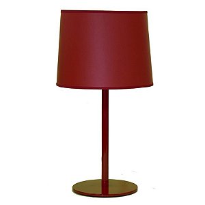 Abajur Alumínio Colorido Vermelho Cúpula Plástico Bivolt 63cm de Altura Castt Golden Art E-27 M895 Quartos e Salas