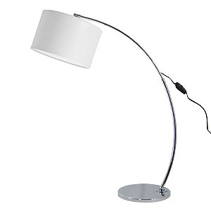 Abajur Luminária de Mesa Regulável Cúpula Tecido Bivolt Estudo 74cm de Altura Arco Golden Art E-27 M950 Mesas e Salas