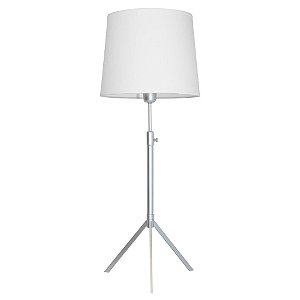 Abajur Tripé Regulável Alumínio Fosco Cúpula Cônica Tecido Bivolt 60cm de Altura Golden Art E-27 M951 Quartos e Salas