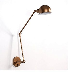 ARANDELA BABOO VERTICAL ARTICULADA METAL BRONZE 60X16CM GOLDEN ART 1X LÂMPADA E27 BIVOLT P1060-30-411