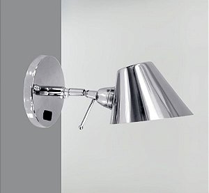 Arandela Interna Cromada Articulada Interruptor Calha Chapéu Juliette Golden Art G9 P250-A Escritórios e Quartos