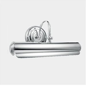 Arandela Para Espelho Quadro Interna Tubular Cromada Inox Calha 30cm Érica Golden Art E-27 P300 Corredores e Salas