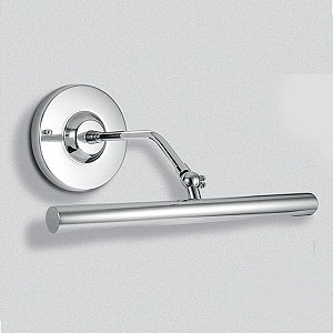 Arandela Para Espelho Quadro Interna Tubular Alumínio Cromado Cúpula Calha 30cm  Golden Art G9 P303 Banheiros e Salas