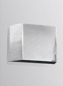 Arandela Balizador Interna Retangular Alumínio Cromado 12x08 Golden Art G9 P309 Corredores e Salas