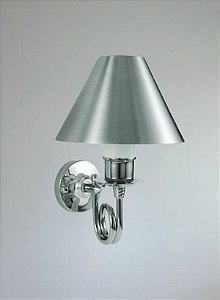 Mini Arandela Interna com Cúpula Cônica Alumínio Cromado e Fosco 11x06x15 Golden Art E-27 P317 Corredores e Quartos