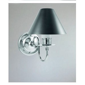 Arandela Interna Braço Curvo Cúpula Cônica Alumínio 15x06 Los Angeles Golden Art E-27 P319/1 Corredores e Salas