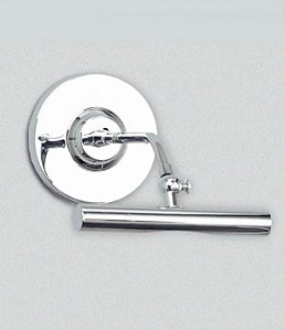 Arandela para Espelho Quadro Tubular Calha Cromada Alumínio Inox 16cm Golden Art Halógena P371 Banheiros e Salas