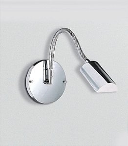 Arandela Interna Foco Haste Flexível Alumínio Cromado Calha 10cm Golden Art G4 P378 Cabeceiras e Salas