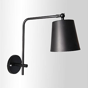 Arandela Interna Colorida Cúpula Preta Alumínio Inox Interruptor 33x25 Mazza Golden Art E-27 P669 Quartos e Salas