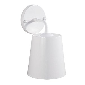 Arandela Brida Cupula Conica Metal Branco 16x11cm Golden Art 1x Lâmpada E27 Bivolt P760 Quartos e Corredores