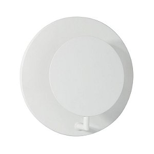 Arandela Espelho Redonda Decorativa Ferro Branco Ø20cm Golden Art 1x G9 Halopin Bivolt P841 Espelhos e Banheiros