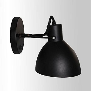 Arandela Seed Sino Direcionável Ferro Preto 15x22cm Golden Art 1x Lâmpada E27 Bivolt P893 Escritórios e Quartos