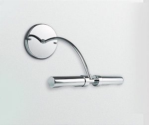 Arandela Para Espelho Quadro Tubular Decorativa Calha Cromada 30cm Golden Art G9 P908 Banheiros e Salas