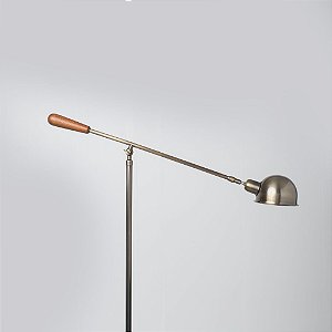 Coluna Luminária de Chão Ajustável 1/2 Esfera Alumínio Bivolt 1,6m de Altura Work Station Golden Art E-27 C207 Salas e Hall