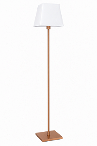 (Pintura) Coluna Luminária de Chão Reta Alumínio Cromado Cúpula Tecido Bivolt 1,6m de Altura Golden E-27 C220 Salas e Hall