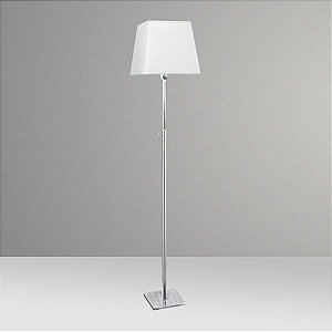 Coluna Luminária de Chão Alumínio Haste Telescópica Cúpula Tecido Bivolt 1,85m de Altura Golden Art E-27 C222 Salas e Hall