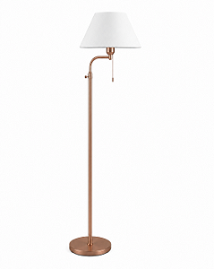 (Pintura) Coluna Luminária de Chão Haste Telescópica Curva BRITNER Cúpula Tecido Bivolt 1,83m de Altura Golden Art E-27 C226 Salas e Hall