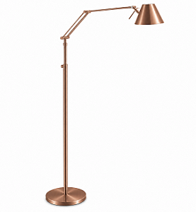 (Pintura) Coluna Luminária de Chão Articulada Alumínio Calha Chapéu Bivolt 1,55m de Altura Juliette Golden Art G9 C250 Salas e Hall