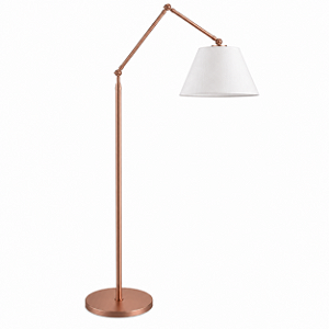 (Pintura) Coluna Luminária de Chão Articulada Alumínio Cúpula Bivolt 1,70m de Altura Classic Golden Art E-27 C629 Salas e Hall