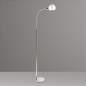 Coluna Luminária de Chão Alumínio Cromada Haste Flexível Bivolt 1,35m de Altura Zara Golden Art E-27 C667 Salas e Hall