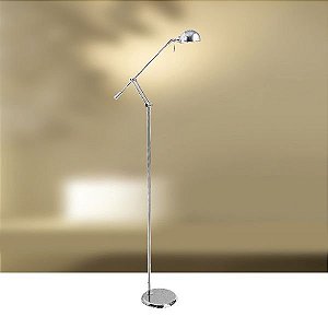 Coluna Luminária de Chão Articulada Alumínio Cromado Bivolt 1,30m de Altura Danny Golden Art G9 C685 Salas e Hall