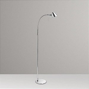 Coluna Luminária de Chão Haste Flexível Cromada Calha Bivolt 1,35m de Altura Millus Golden Art G9 C699 Salas e Hall