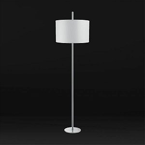 Coluna Luminária de Chão Reta Alumínio Cromado Cúpula Bivolt 1,65m de Altura Marriot Golden Art E-27 C717 Salas e Hall