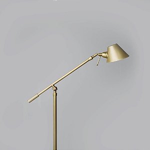 Coluna Luminária de Chão Dourada Articulada Alumínio Calha Bivolt 1,60m de Altura Zull Golden Art G9 C786 Salas e Hall