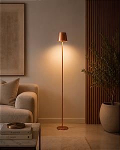 Coluna Didi Vertical Decorativa Metal Cobre 155x20cm Golden Art 1x Lâmpada E27 Bivolt C903 Salas e Quartos
