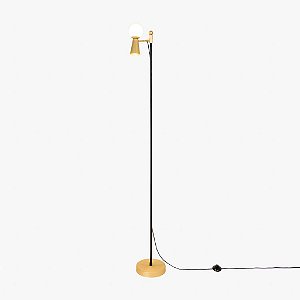 Coluna Golden Art Pivô - Luminária de Chão 2 focos de luz e regulagem de altura.