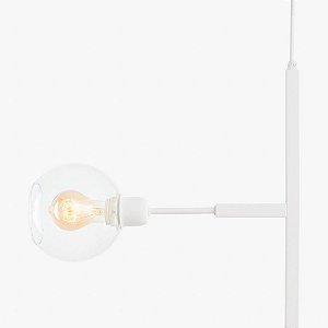 Pendente Golden Art Due Vertical com Cúpula de Vidro - Branco