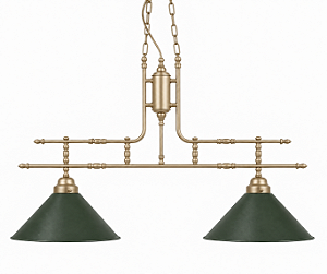 (Pintura) Lustre Bilhar Golden Art T140-2PI 2 Cúpulas 80cm 2xE27