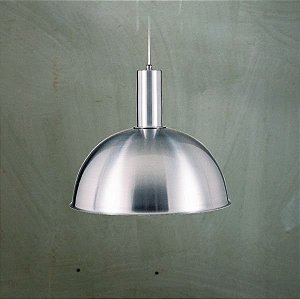 Pendente 1/2 Esfera Alumínio Cromado Bilhar Cabo PP 29x1,3m Golden Art E-27 T143-1 Cozinhas e Salas