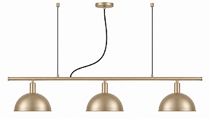 (Pintura) Lustre Bilhar Golden Art 1/2 Bola 3 Cúpulas 140cm 3xE27 T143-3PI