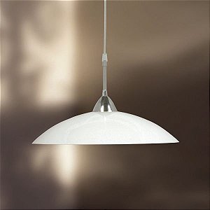 Pendente Redondo Cúpula Bacia Alumínio Branco Cabo PP 40cmx1m Golden Art E-27 T171-548 Quartos e Hall