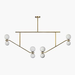 Pendente Golden Art T1865-8 ESCORREGADOR Duplo Esfera de Vidro Moderna  8 SOQ. G9 8xG-9 147 cm