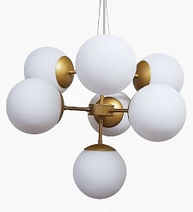 Lustre BALLS Golden Art T2050-7 Haste Vertical Esfera Vidro Moderno  7xE27