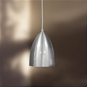 Pendente Cone Alumínio Escovado Decorativo 15x24 Golden Art E-27 T211 Cozinhas e Hall