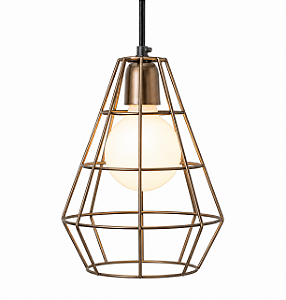 Pendente Diamante Aramado Golden Art T213PI 28x19cm 1x Lâmpada E27 Bivolt Balcões e Cozinhas